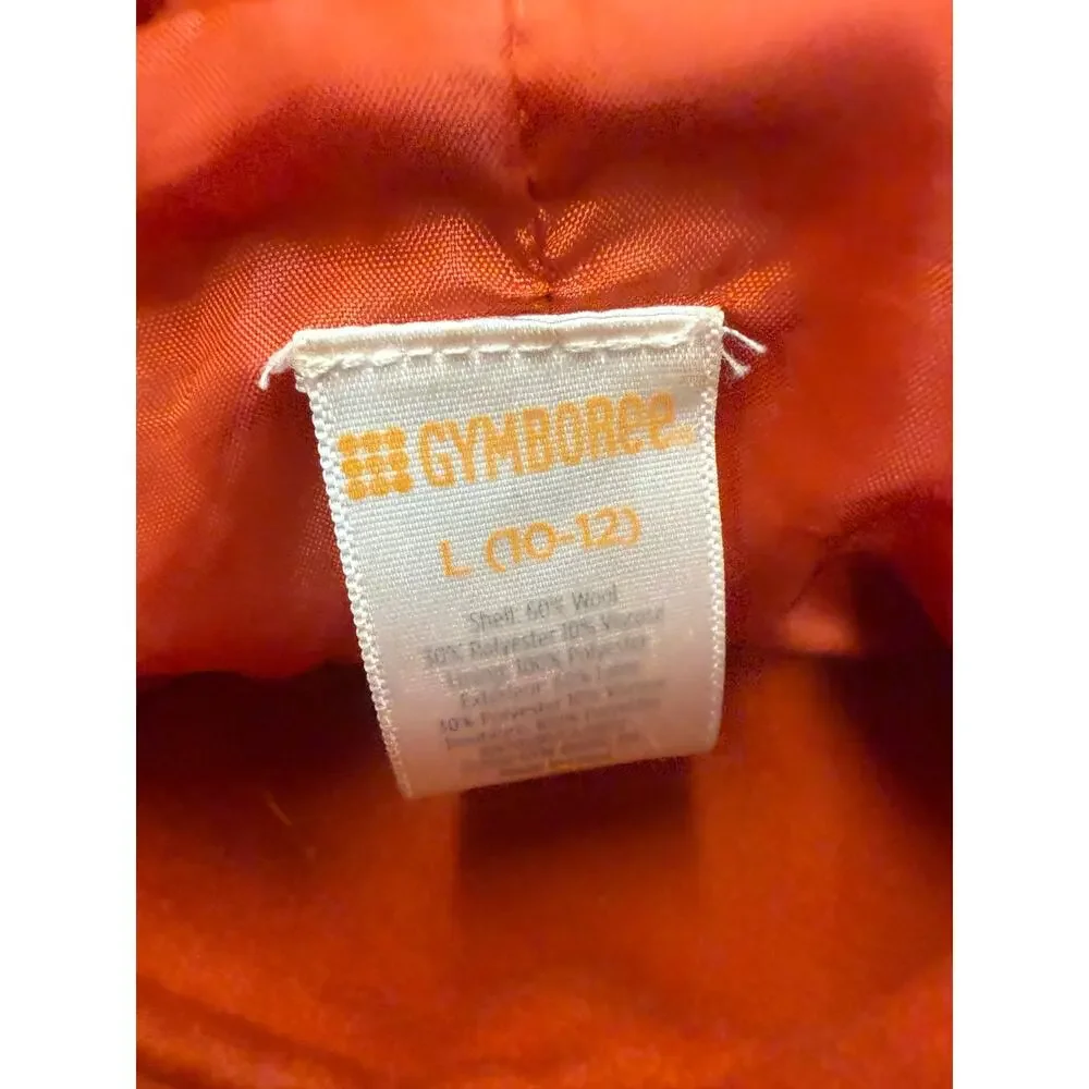 Lot Girls H&M Gymboree Coat M L 9/10 12 Winter Church Dress Coats Orange Plaid - Picture 7 of 9